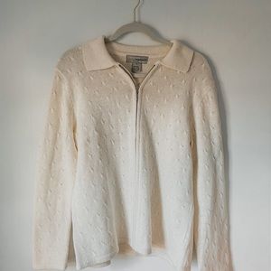 Vintage Cream Zip Sweater